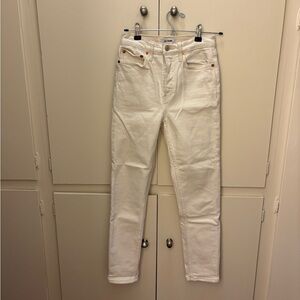 90s vintage high rise ivory ankle crop Jean